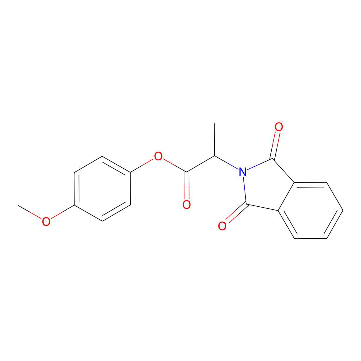 4-methoxyphenyl 2-(1,3-dioxo-1,3-dihydro-2H-isoindol-2-yl)propanoate molecular structure, CAS 611177-82-3