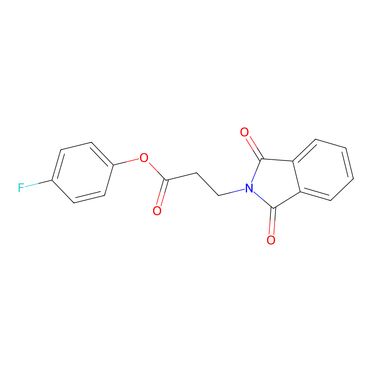 4-fluorophenyl 3-(1,3-dioxo-1,3-dihydro-2H-isoindol-2-yl)propanoate molecular structure, CAS 611177-88-9
