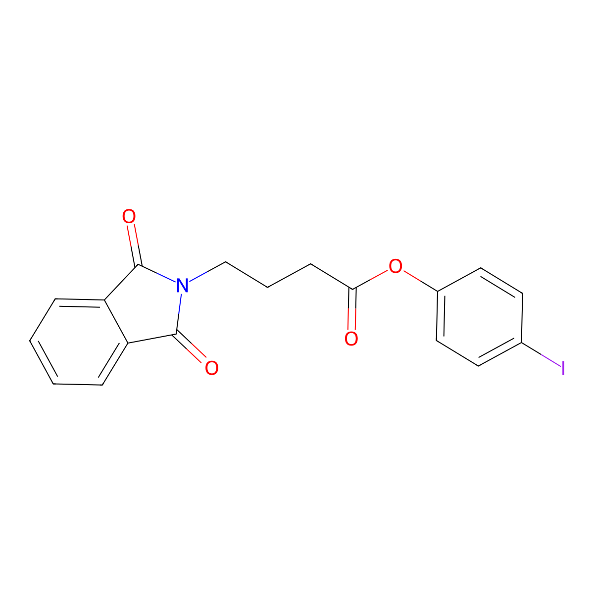 4-iodophenyl 4-(1,3-dioxo-1,3-dihydro-2H-isoindol-2-yl)butanoate molecular structure, CAS 611177-95-8