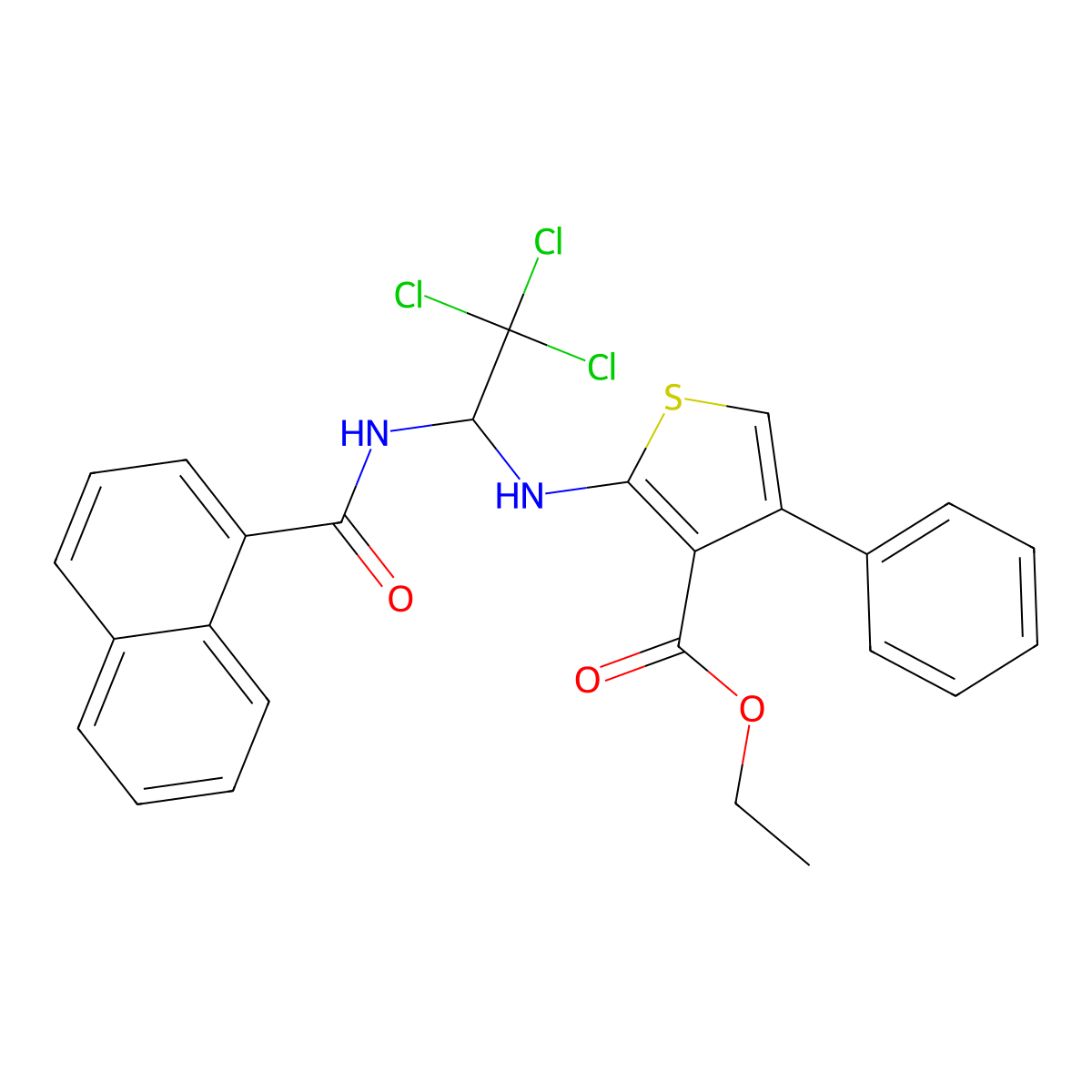 ET 4-PH-2-((2,2,2-Trichloro-1-(1-naphthoylamino)ET)amino)-3-thiophenecarboxylate molecular structure, CAS 611185-61-6