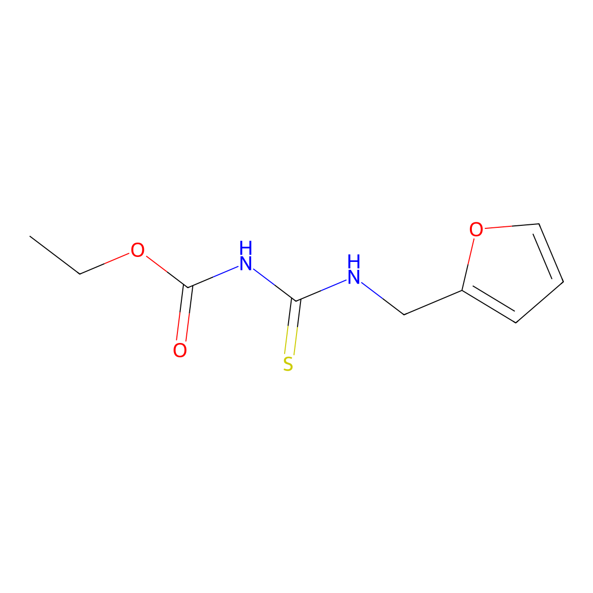 ethyl N-{[(2-furylmethyl)amino]carbothioyl}carbamate molecular structure, CAS 611186-60-8