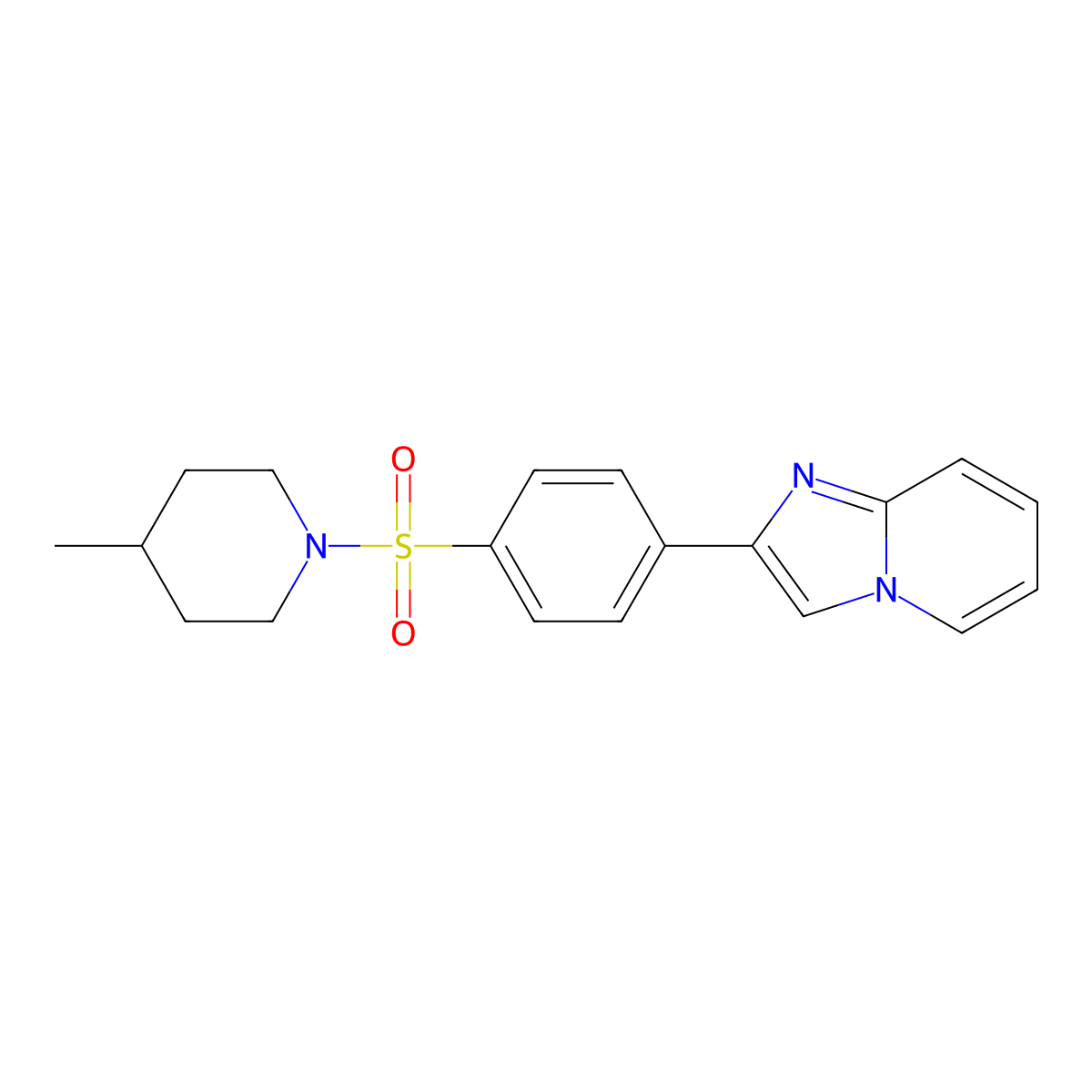 1-(4-{Imidazo[1,2-a]pyridin-2-yl}benzenesulfonyl)-4-methylpiperidine molecular structure, CAS 611186-68-6