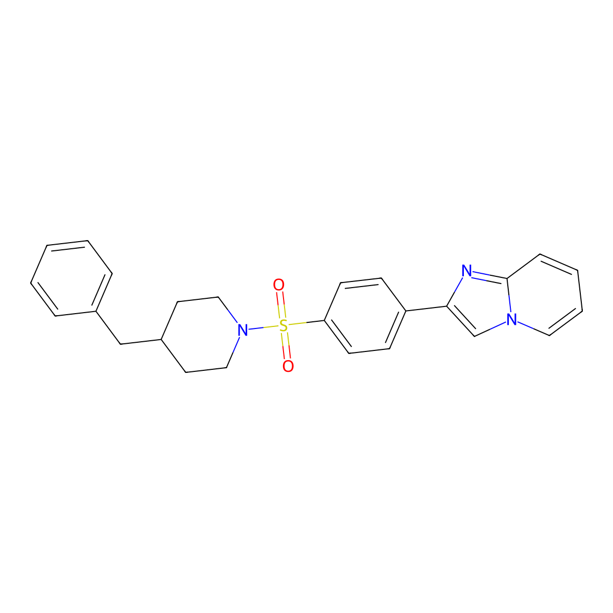 2-{4-[(4-Benzylpiperidin-1-yl)sulfonyl]phenyl}imidazo[1,2-a]pyridine molecular structure, CAS 611186-71-1