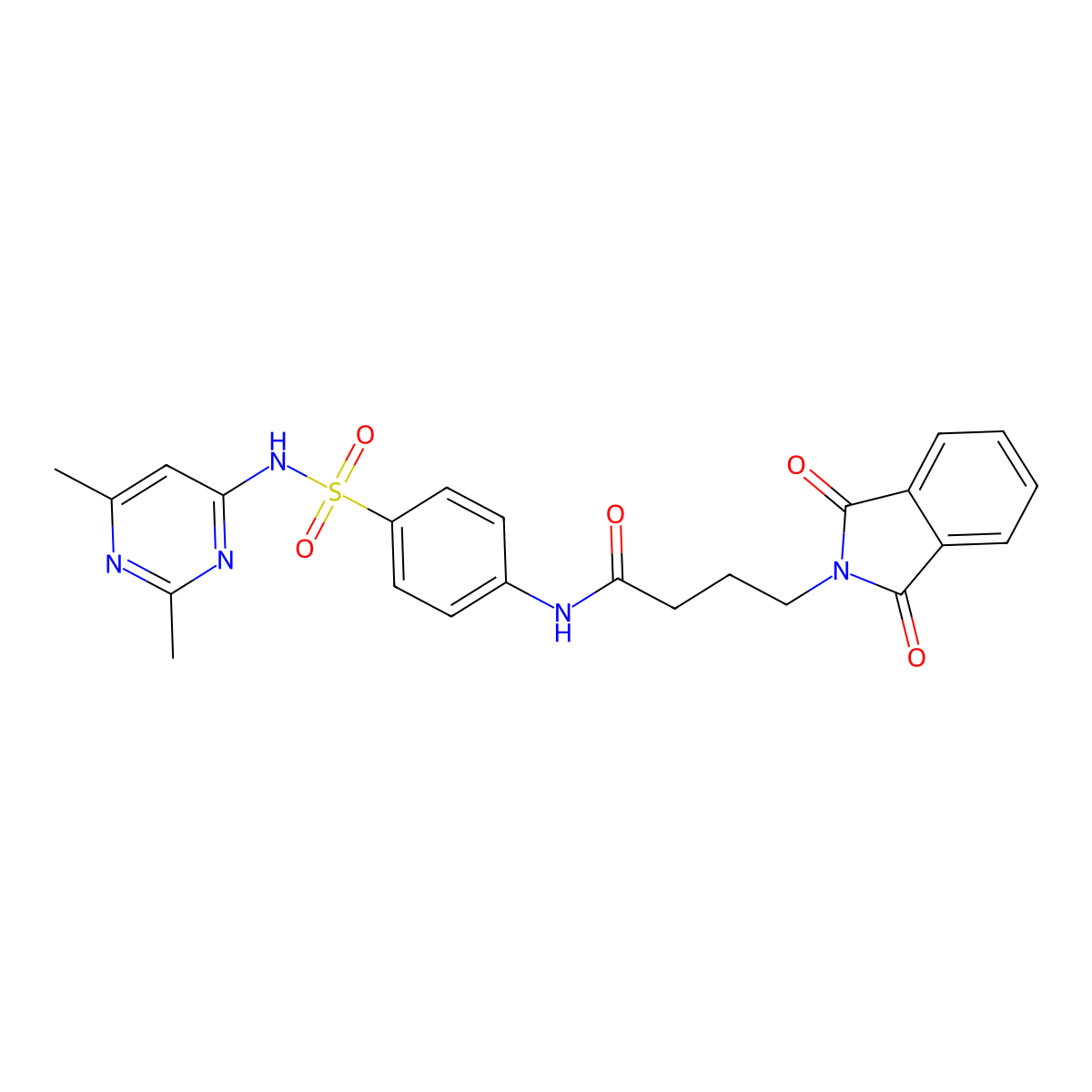 N-{4-[(2,6-dimethylpyrimidin-4-yl)sulfamoyl]phenyl}-4-(1,3-dioxo-1,3-dihydro-2H-isoindol-2-yl)butanamide molecular structure, CAS 611193-04-5