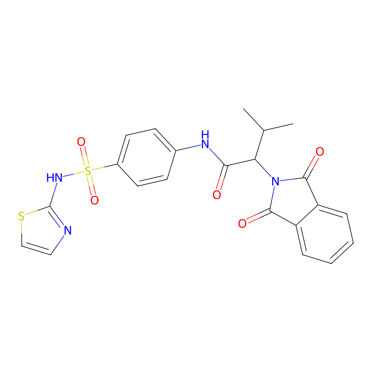 2-(1,3-dioxoisoindol-2-yl)-3-methyl-N-[4-(1,3-thiazol-2-ylsulfamoyl)phenyl]butanamide molecular structure, CAS 611193-06-7