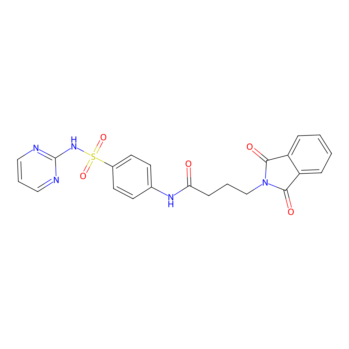 4-(1,3-dioxo-1,3-dihydro-2H-isoindol-2-yl)-N-[4-(pyrimidin-2-ylsulfamoyl)phenyl]butanamide molecular structure, CAS 611193-09-0