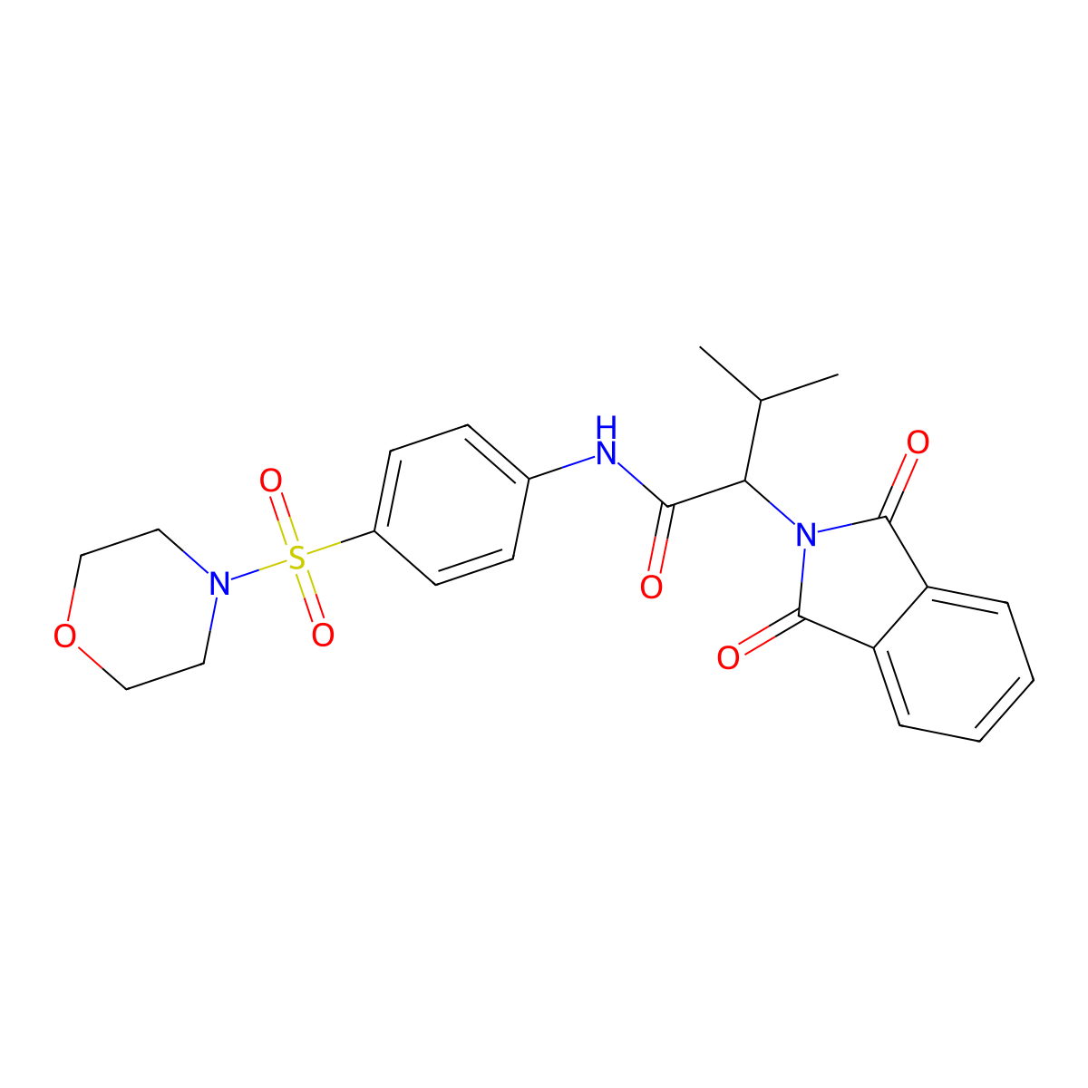 2-(1,3-dioxo-1,3-dihydro-2H-isoindol-2-yl)-3-methyl-N-[4-(morpholin-4-ylsulfonyl)phenyl]butanamide molecular structure, CAS 611193-46-5