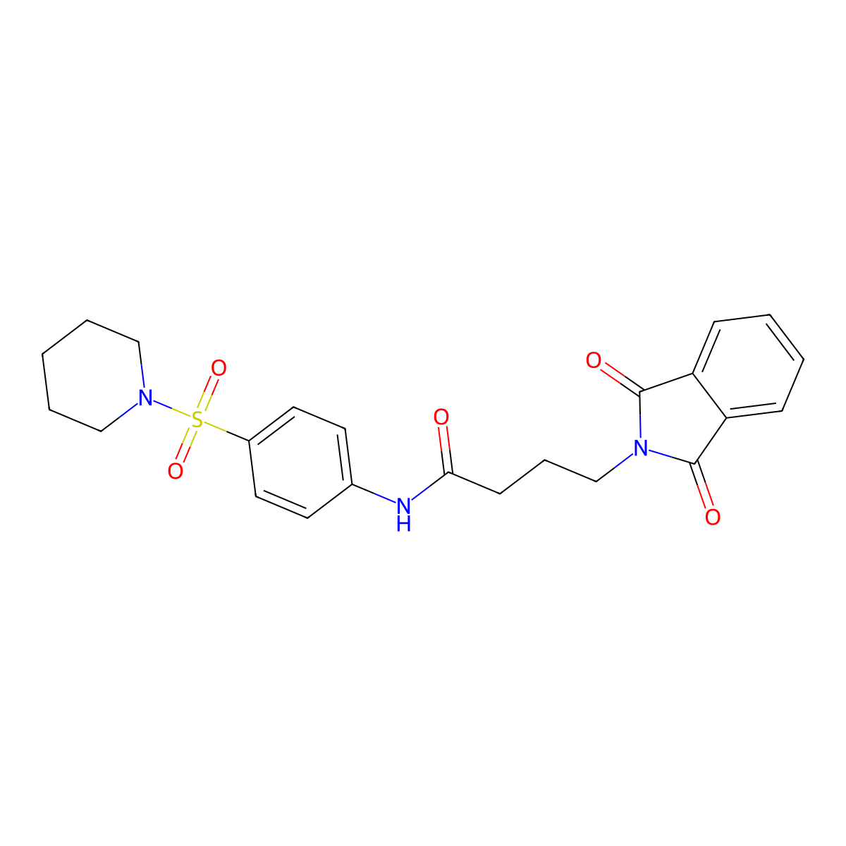 4-(1,3-dioxo-1,3-dihydro-2H-isoindol-2-yl)-N-[4-(piperidin-1-ylsulfonyl)phenyl]butanamide molecular structure, CAS 611193-55-6