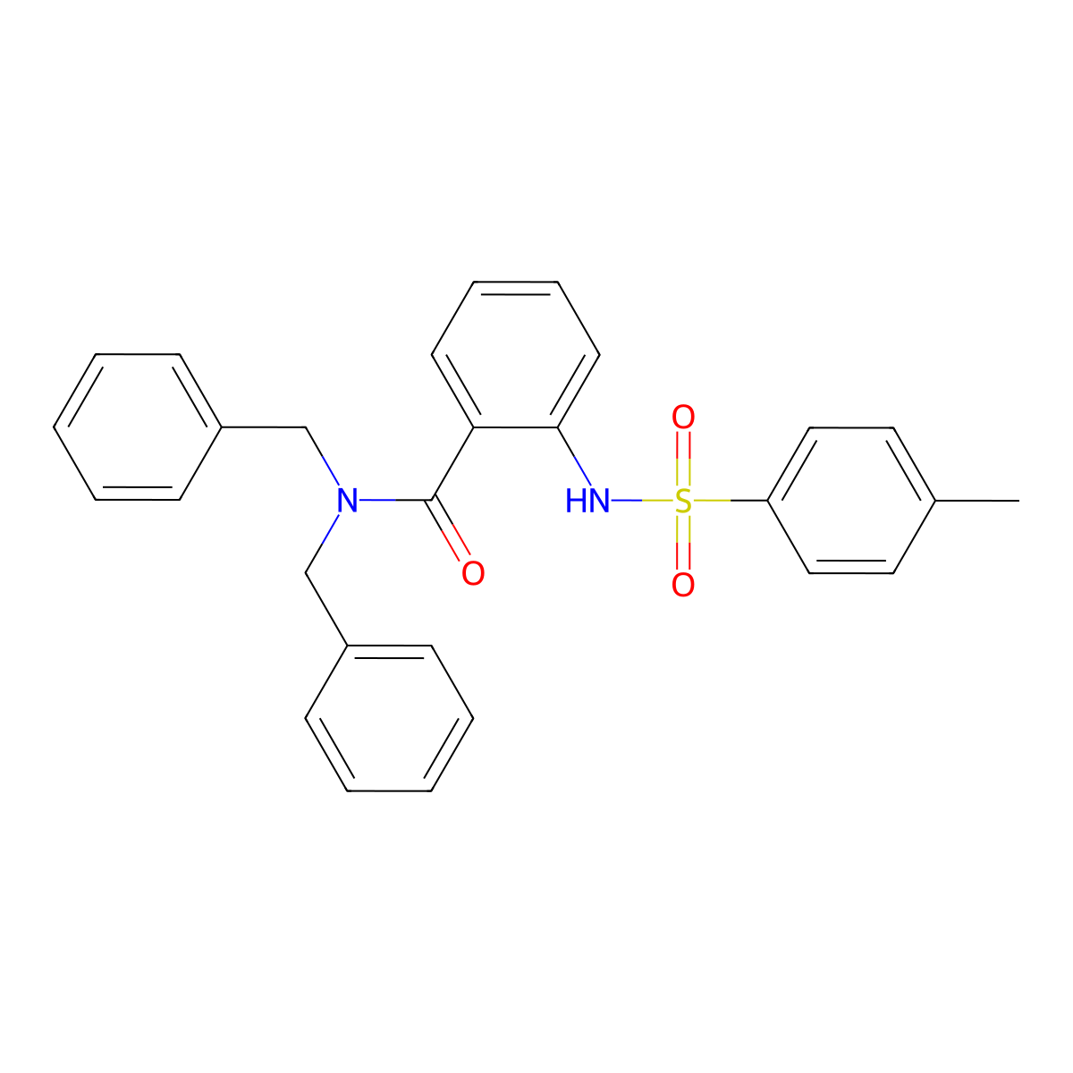 N,N-dibenzyl-2-[(4-methylphenyl)sulfonylamino]benzamide molecular structure, CAS 611196-07-7