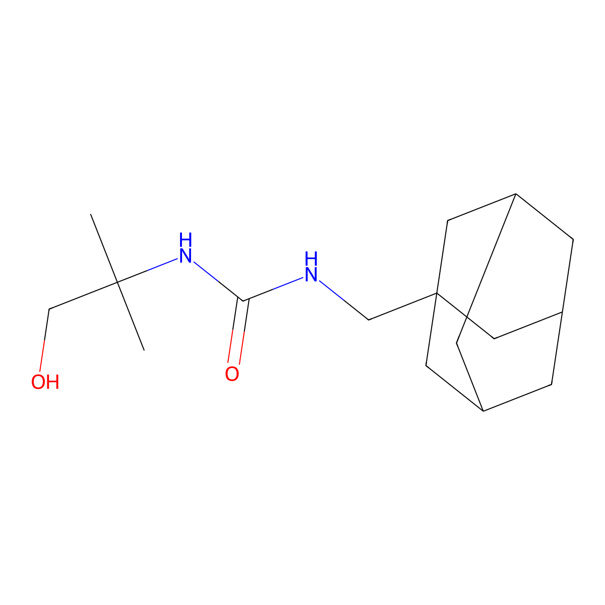 1-(1-Adamantylmethyl)-3-(1-hydroxy-2-methylpropan-2-yl)urea molecular structure, CAS 611196-41-9