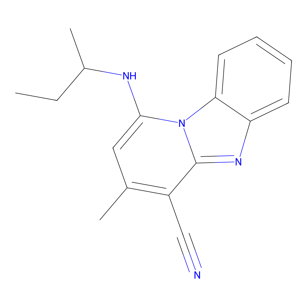 1-(Butan-2-ylamino)-3-methylpyrido[1,2-a]benzimidazole-4-carbonitrile molecular structure, CAS 611196-65-7
