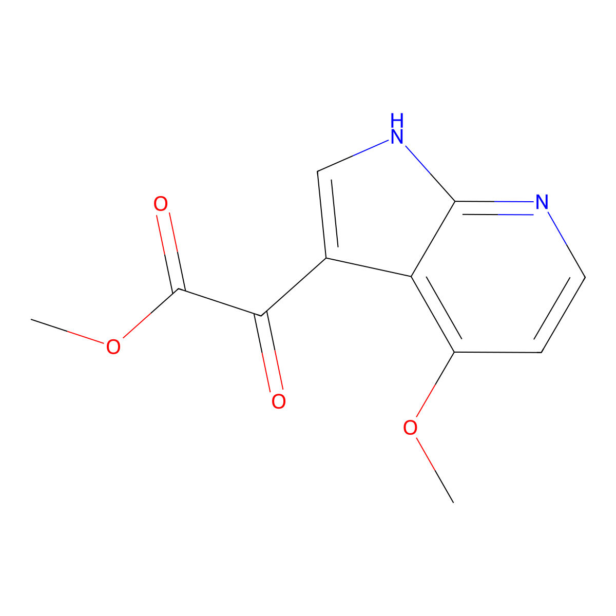 methyl 2-{4-methoxy-1H-pyrrolo[2,3-b]pyridin-3-yl}-2-oxoacetate molecular structure, CAS 611197-51-4
