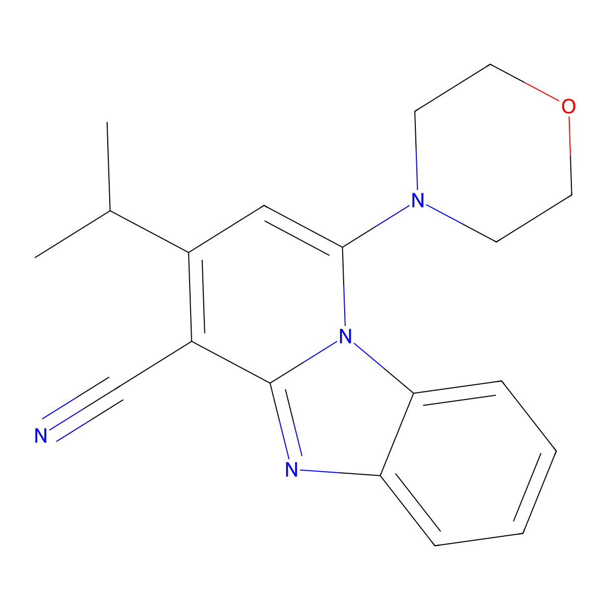 1-(Morpholin-4-yl)-3-(propan-2-yl)pyrido[1,2-a]benzimidazole-4-carbonitrile molecular structure, CAS 611197-62-7