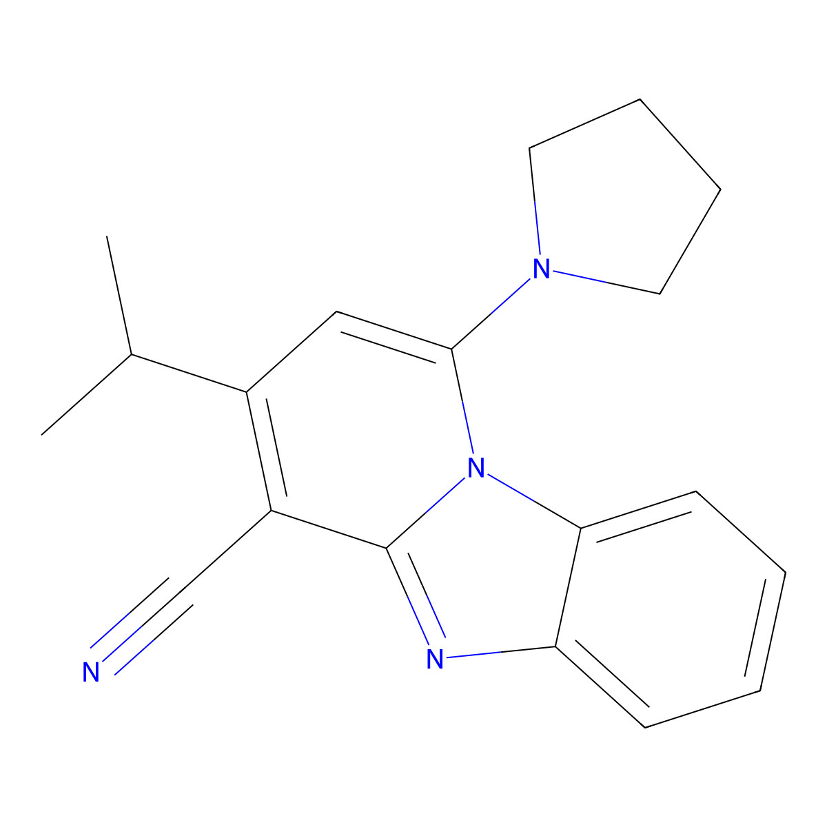 3-(Propan-2-yl)-1-(pyrrolidin-1-yl)pyrido[1,2-a]benzimidazole-4-carbonitrile molecular structure, CAS 611197-80-9
