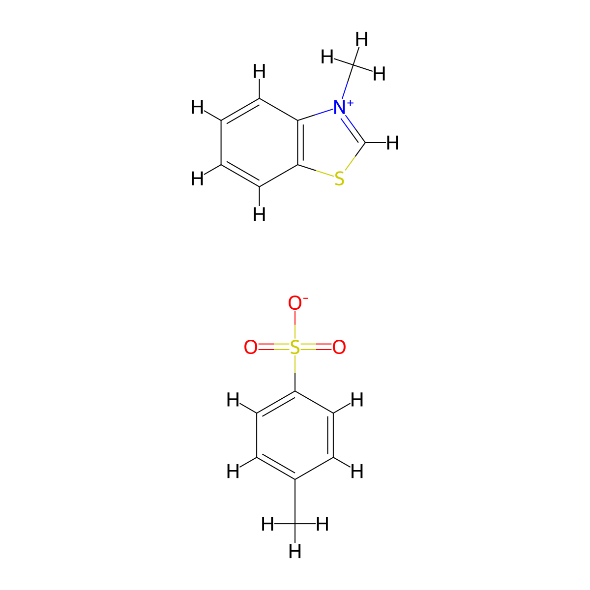 Benzothiazolium, 3-methyl-, 4-methylbenzenesulfonate (1:1) molecular structure, CAS 6112-39-6