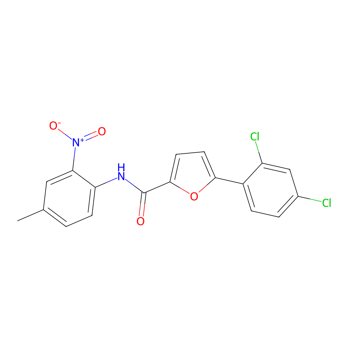 5-(2,4-dichlorophenyl)-N-(4-methyl-2-nitrophenyl)furan-2-carboxamide molecular structure, CAS 6112-54-5
