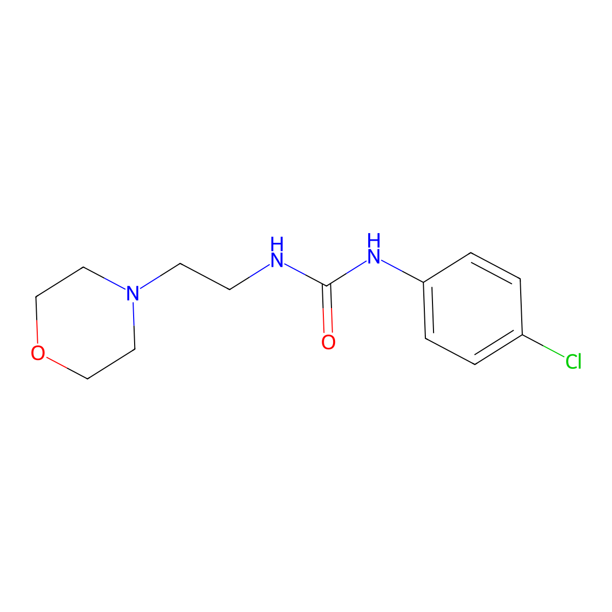 N-(4-chlorophenyl)-N'-[2-(4-morpholinyl)ethyl]urea molecular structure, CAS 6112-69-2