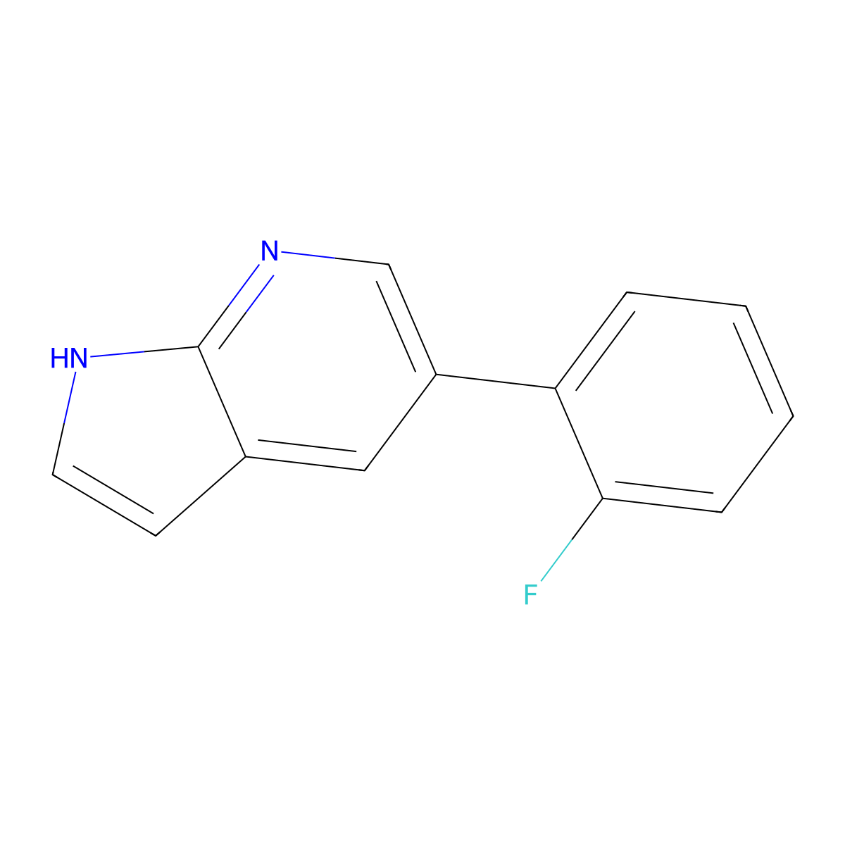 1H-Pyrrolo[2,3-b]pyridine, 5-(2-fluorophenyl)- molecular structure, CAS 611205-12-0