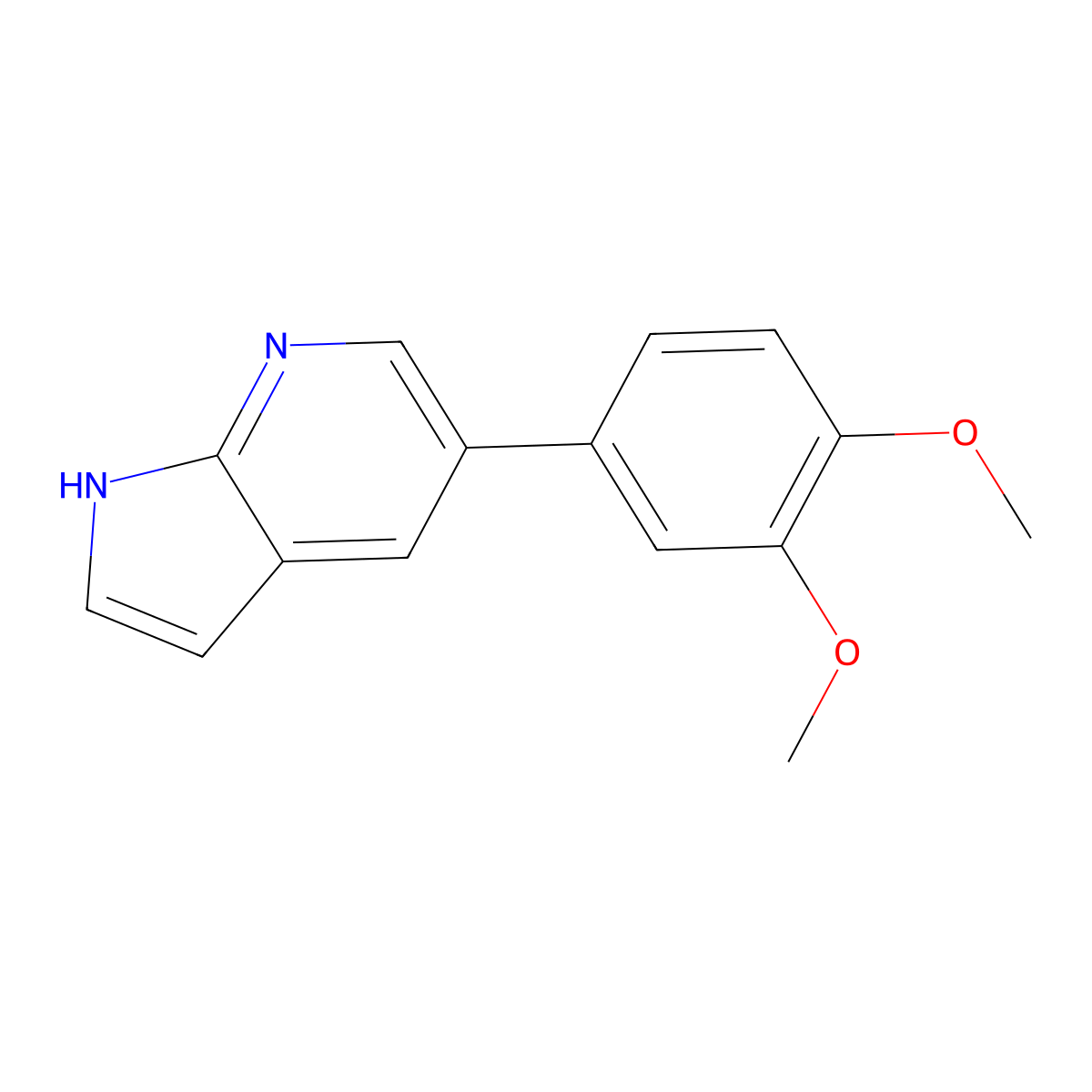 5-(3,4-Dimethoxy-phenyl)-1H-pyrrolo[2,3-b]pyridine molecular structure, CAS 611205-34-6