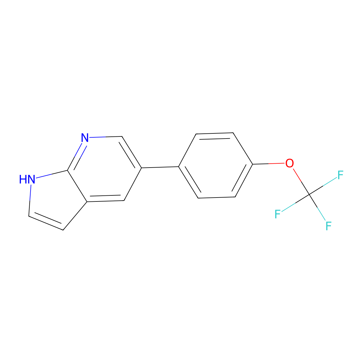 5-[4-(trifluoromethoxy)phenyl]-1H-pyrrolo[2,3-b]pyridine molecular structure, CAS 611205-39-1