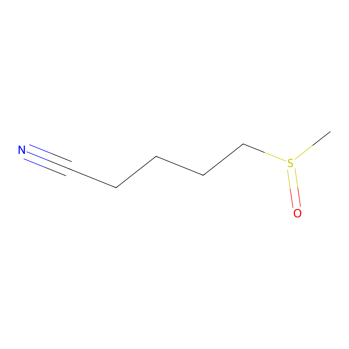 5-(Methylsulfinyl)pentanenitrile molecular structure, CAS 61121-66-2