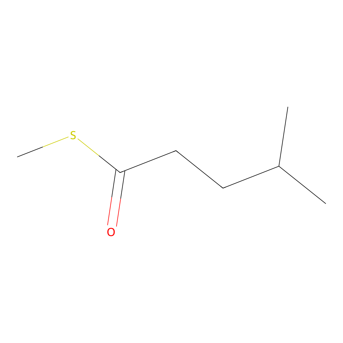 S-Methyl 4-methylpentanethioate molecular structure, CAS 61122-71-2