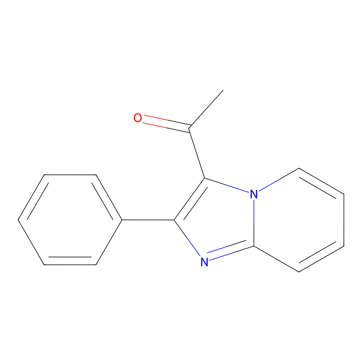 1-(2-Phenylimidazo[1,2-a]pyridin-3-yl)ethanone molecular structure, CAS 61122-84-7