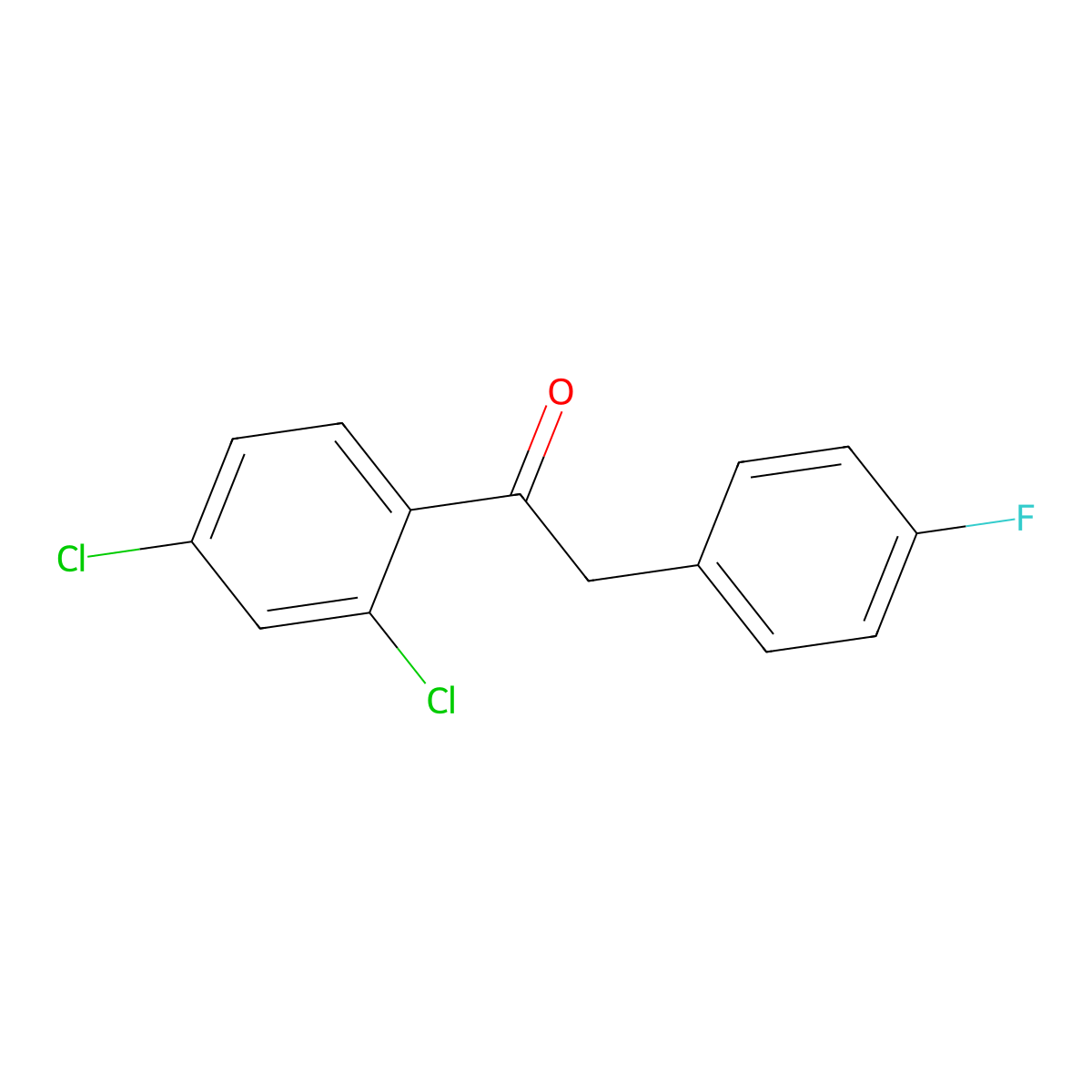 1-(2,4-Dichlorophenyl)-2-(4-fluorophenyl)ethanone molecular structure, CAS 611220-24-7