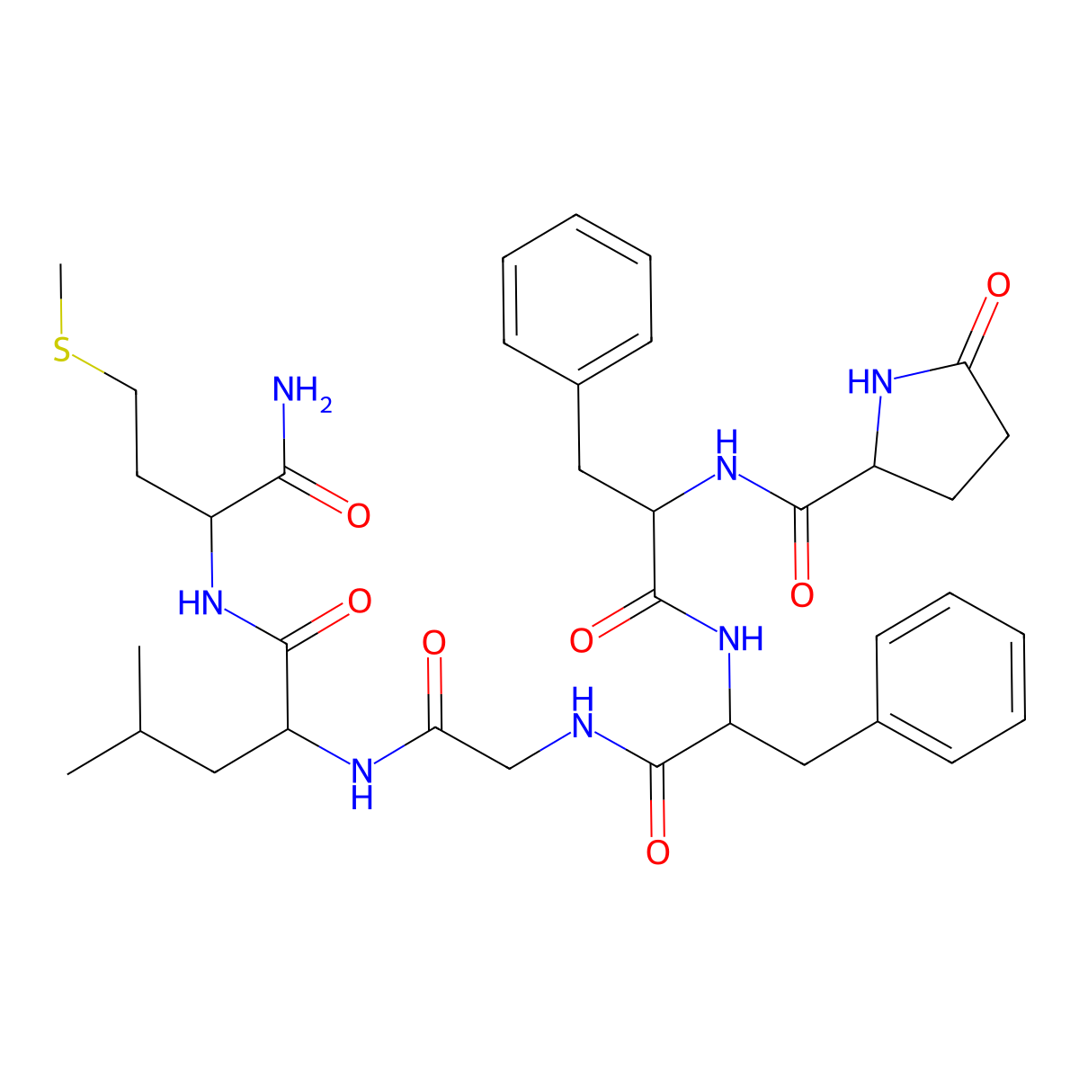 Substance P (6-11), pglu(6)- molecular structure, CAS 61123-13-5