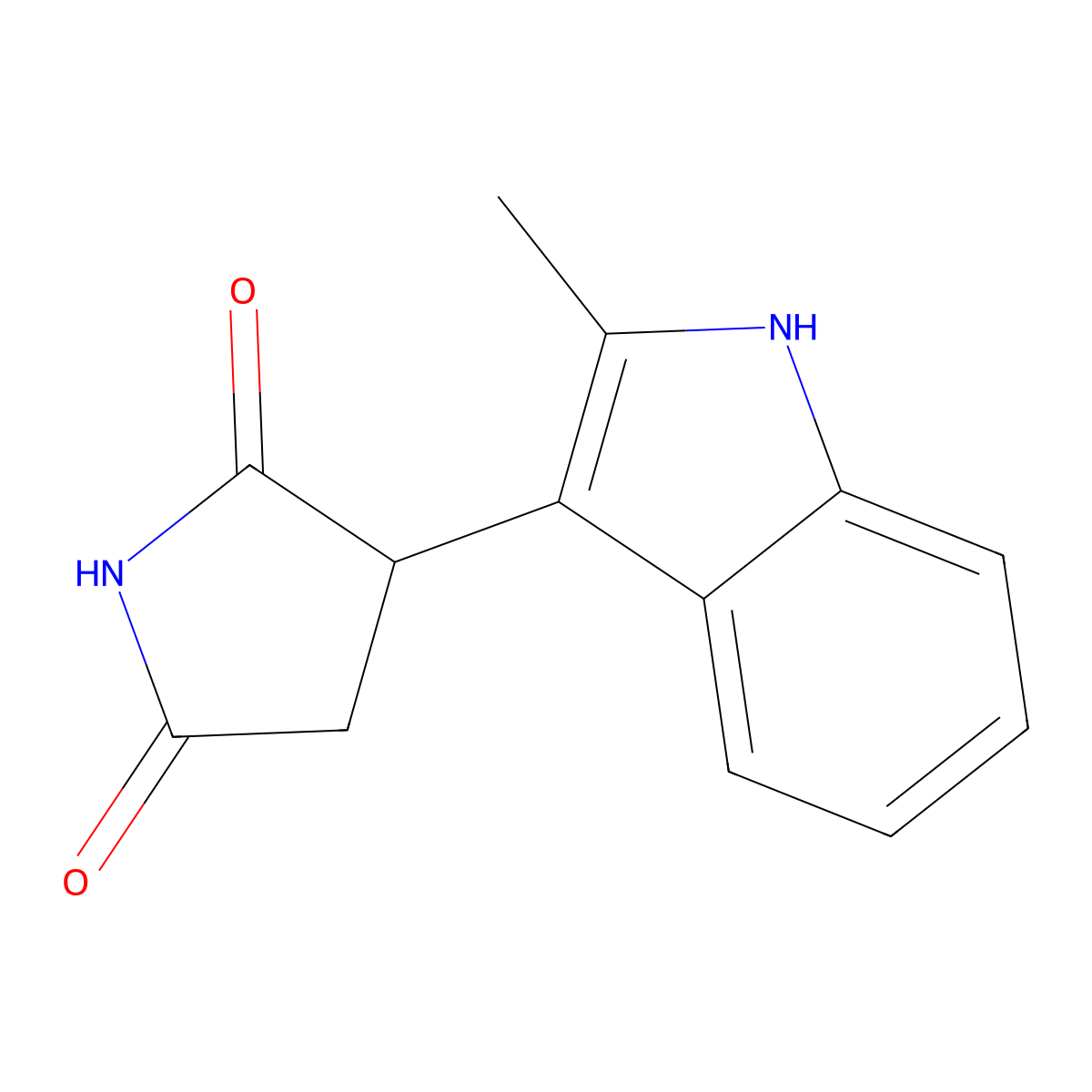 3-(2-methyl-1H-indol-3-yl)pyrrolidine-2,5-dione molecular structure, CAS 61123-23-7