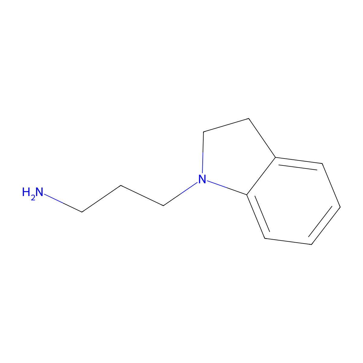3-(2,3-dihydro-1H-indol-1-yl)propan-1-amine molecular structure, CAS 61123-70-4