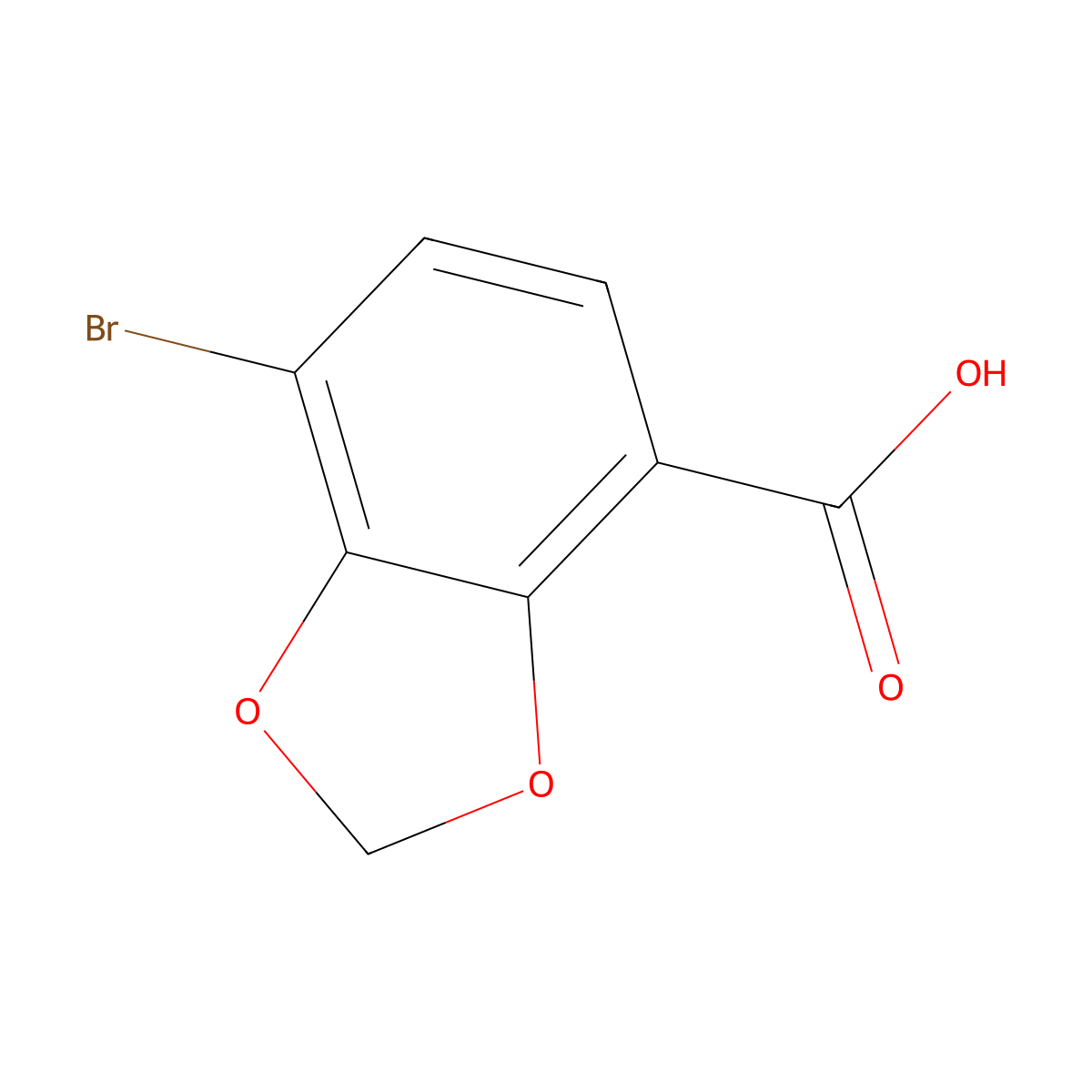 7-Bromobenzo[d][1,3]dioxole-4-carboxylic acid molecular structure, CAS 611231-67-5