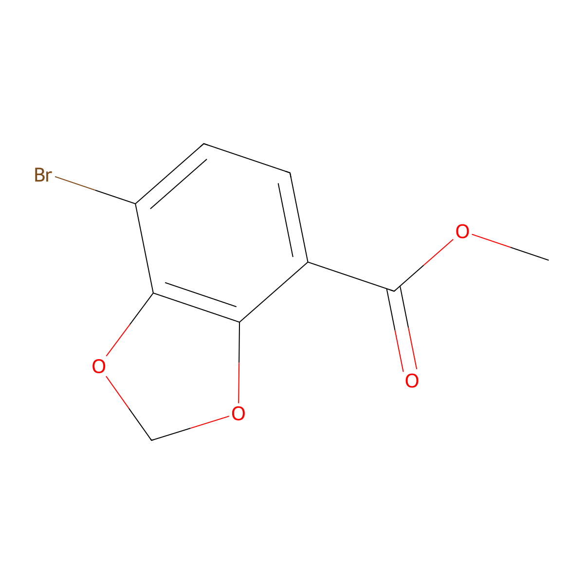 Methyl 7-bromobenzo[d][1,3]dioxole-4-carboxylate molecular structure, CAS 611231-69-7