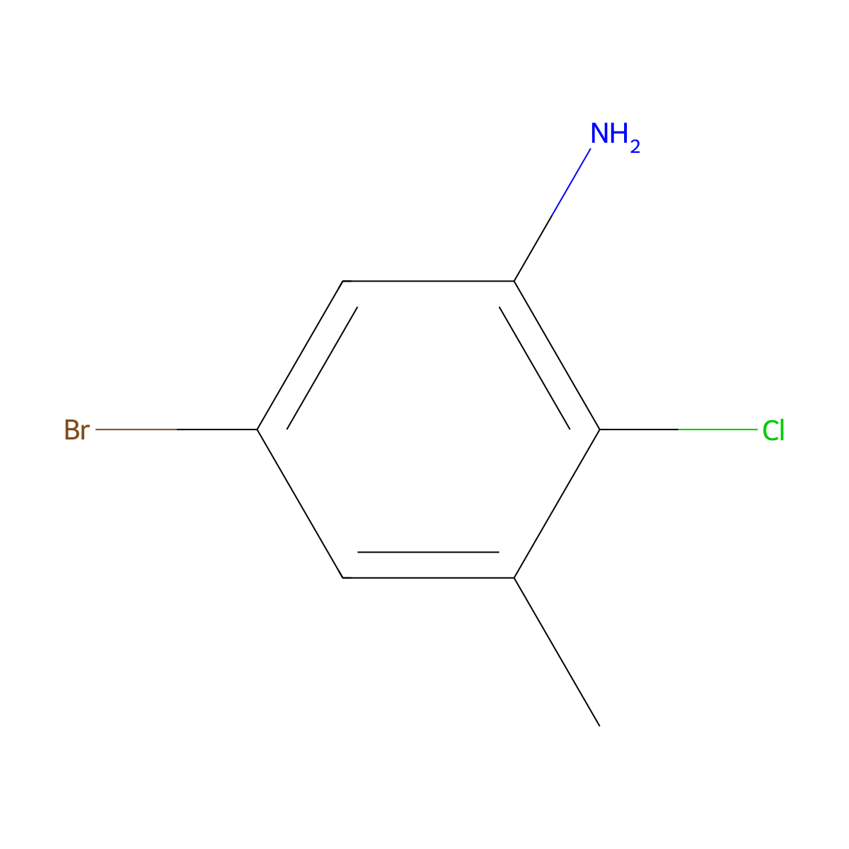 5-Bromo-2-chloro-3-methylaniline molecular structure, CAS 611235-28-0