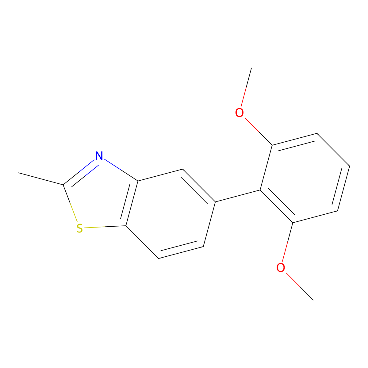 5-(2,6-Dimethoxyphenyl)-2-methyl-1,3-benzothiazole molecular structure, CAS 611235-55-3