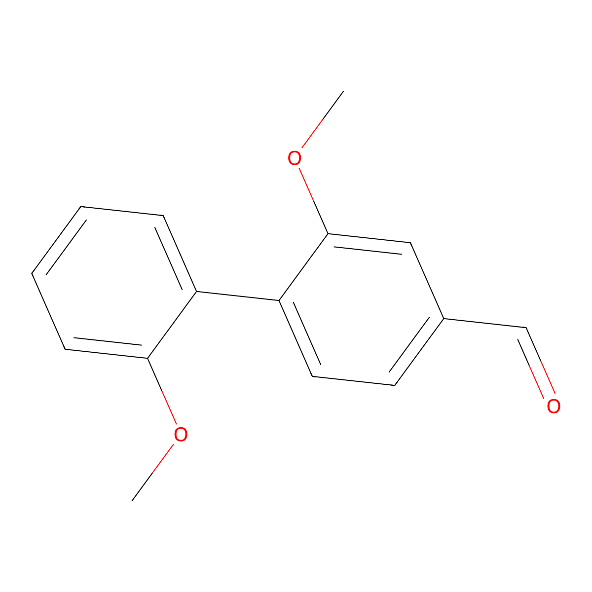 2,2'-Dimethoxy-[1,1'-biphenyl]-4-carbaldehyde molecular structure, CAS 611235-56-4