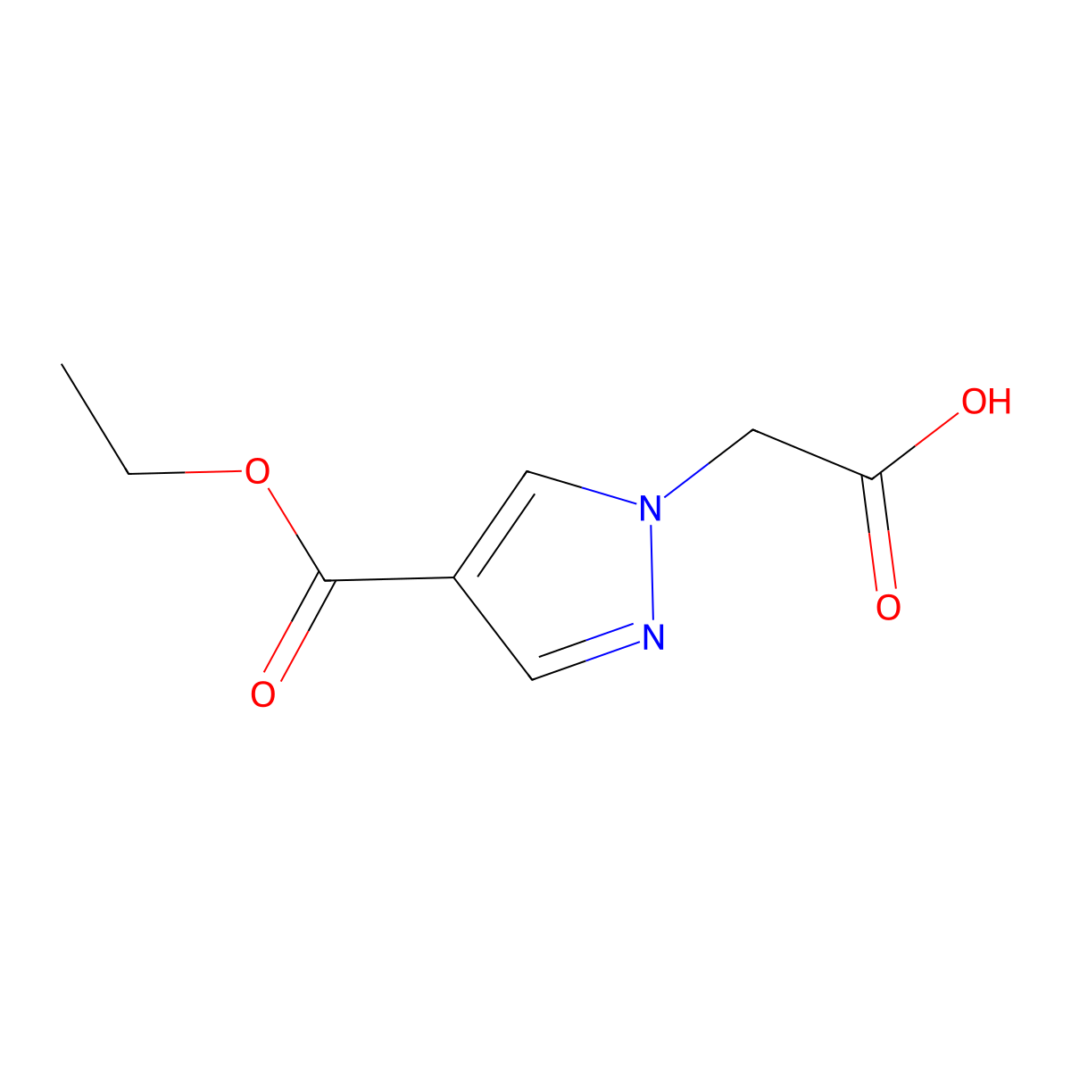 [4-(ethoxycarbonyl)-1H-pyrazol-1-yl]acetic acid molecular structure, CAS 611238-76-7