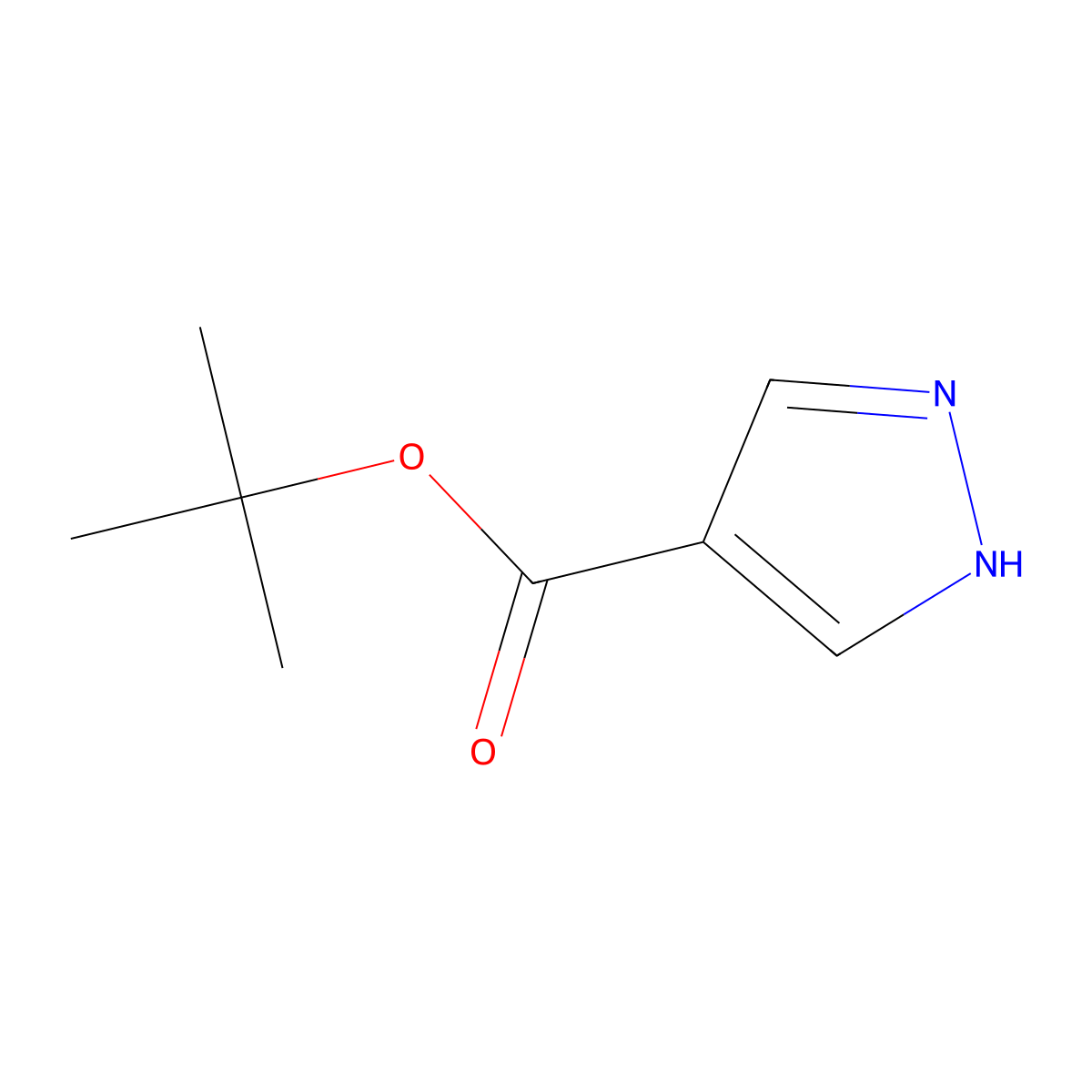 tert-butyl 1H-pyrazole-4-carboxylate molecular structure, CAS 611239-23-7