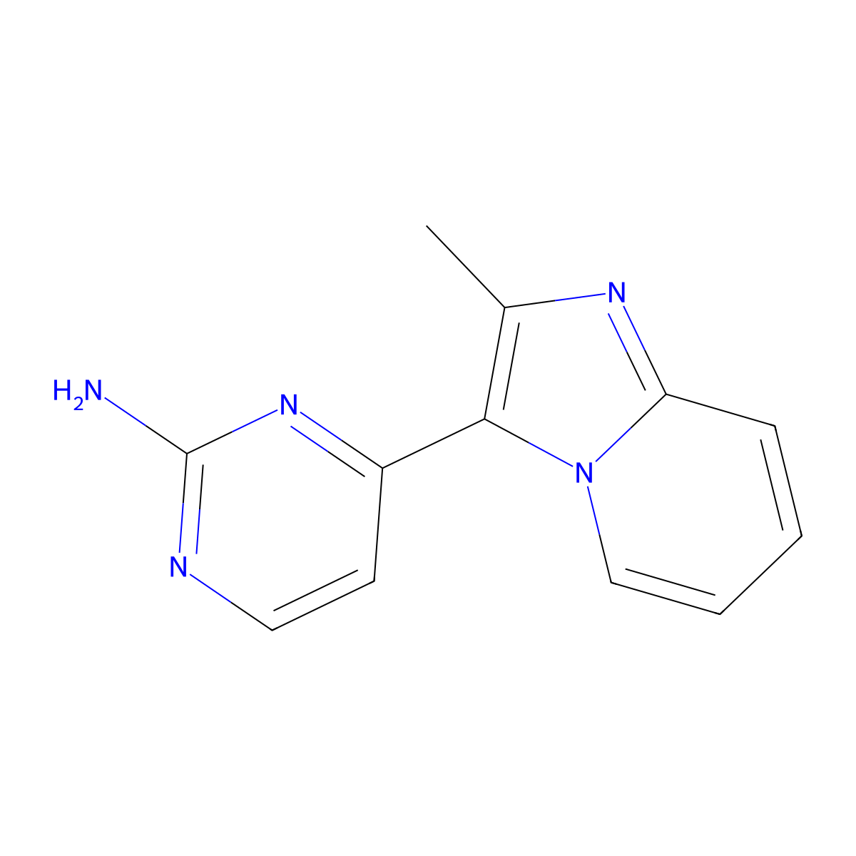 4-(2-Methylimidazo[1,2-a]pyridin-3-yl)pyrimidin-2-amine molecular structure, CAS 611239-37-3