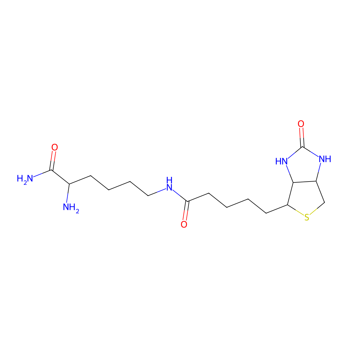 (3aS,4S,6aR)-N-((5S)-5,6-Diamino-6-oxohexyl)hexahydro-2-oxo-1H-thieno(3,4-d)imidazole-4-pentanamide molecular structure, CAS 61125-53-9