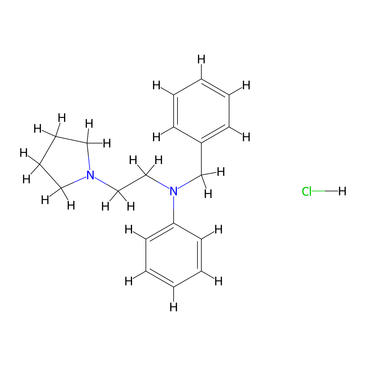 Histapyrrodine Hydrochloride molecular structure, CAS 6113-17-3