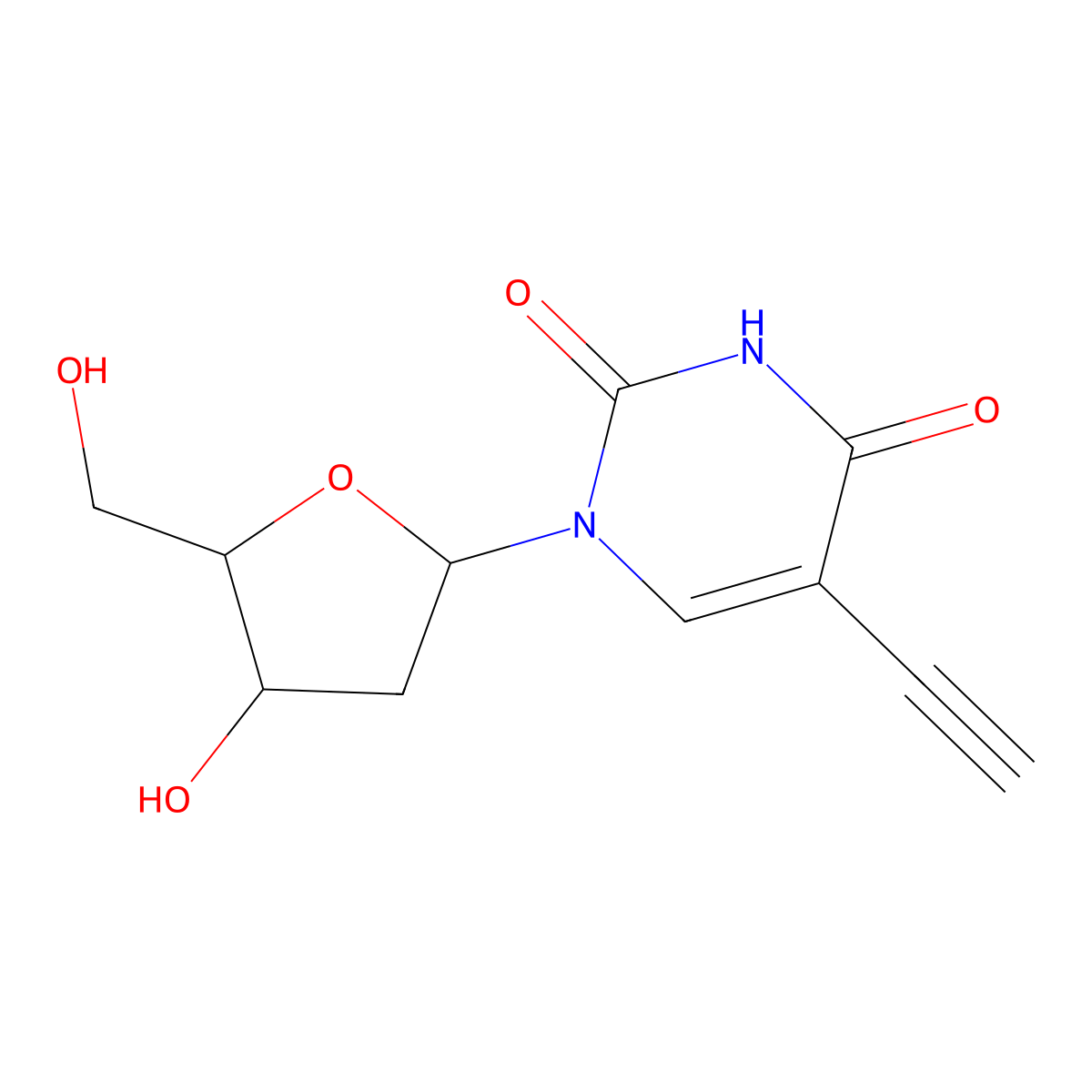 5-Ethynyl-2'-deoxyuridine molecular structure, CAS 61135-33-9