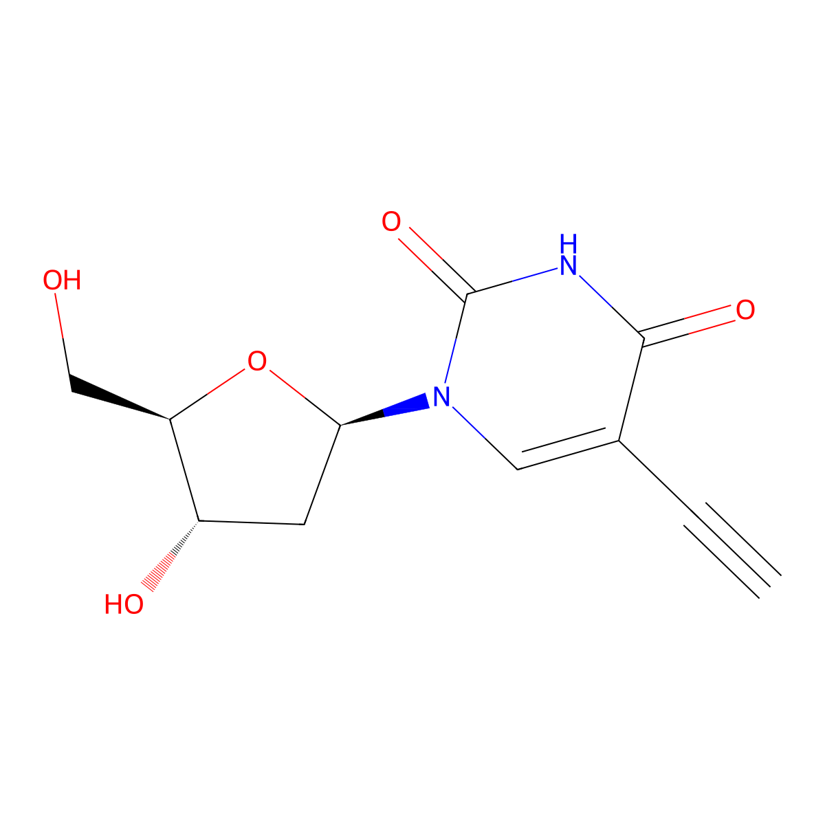5-Ethynyl-2'-deoxyuridine molecular structure, CAS 61135-33-9