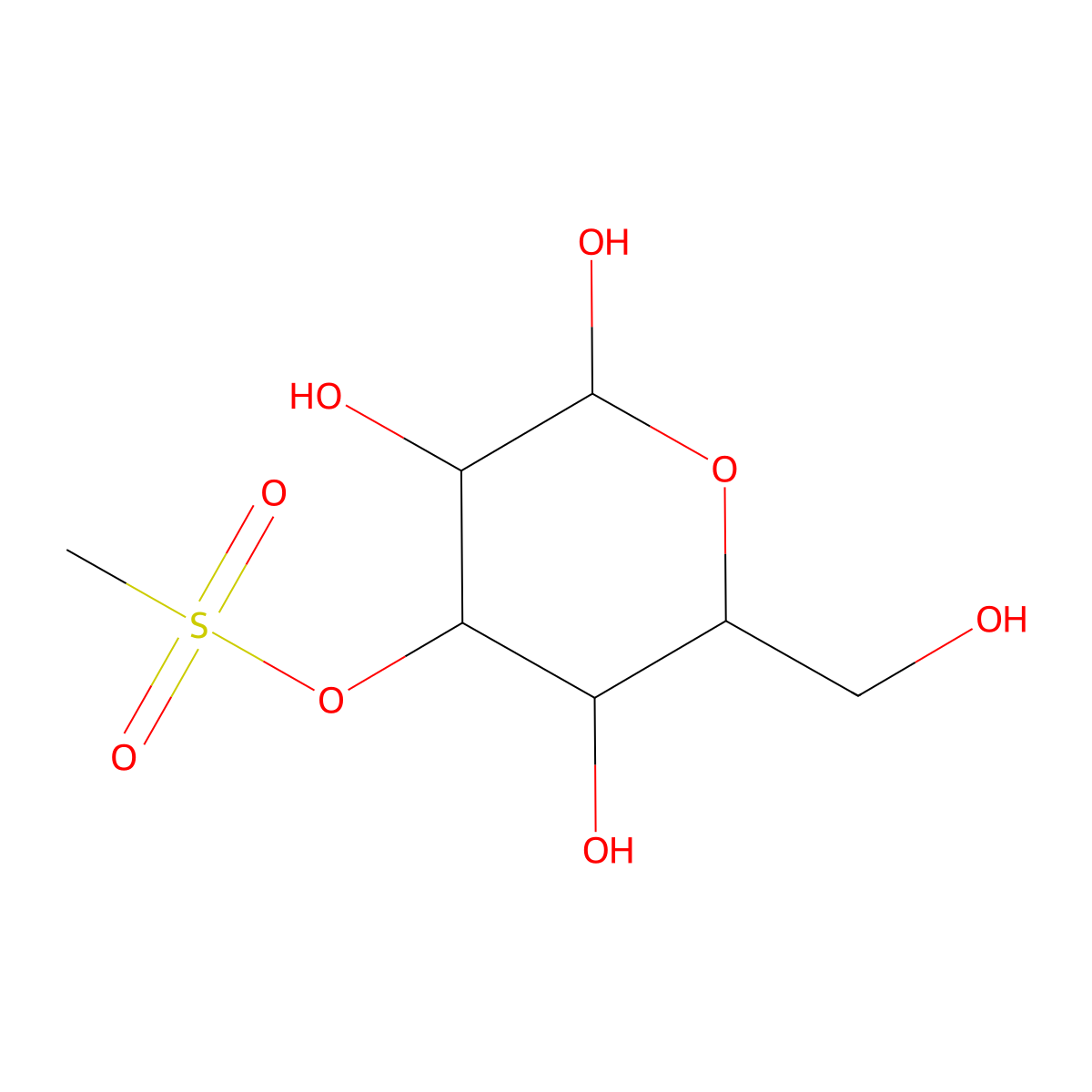 3-o-(Methylsulfonyl)hexopyranose molecular structure, CAS 61135-45-3