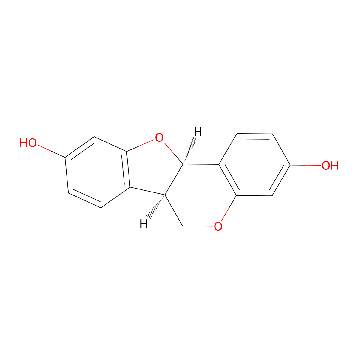 (6AR,11AR)-3,9-dihydroxypterocarpan molecular structure, CAS 61135-91-9