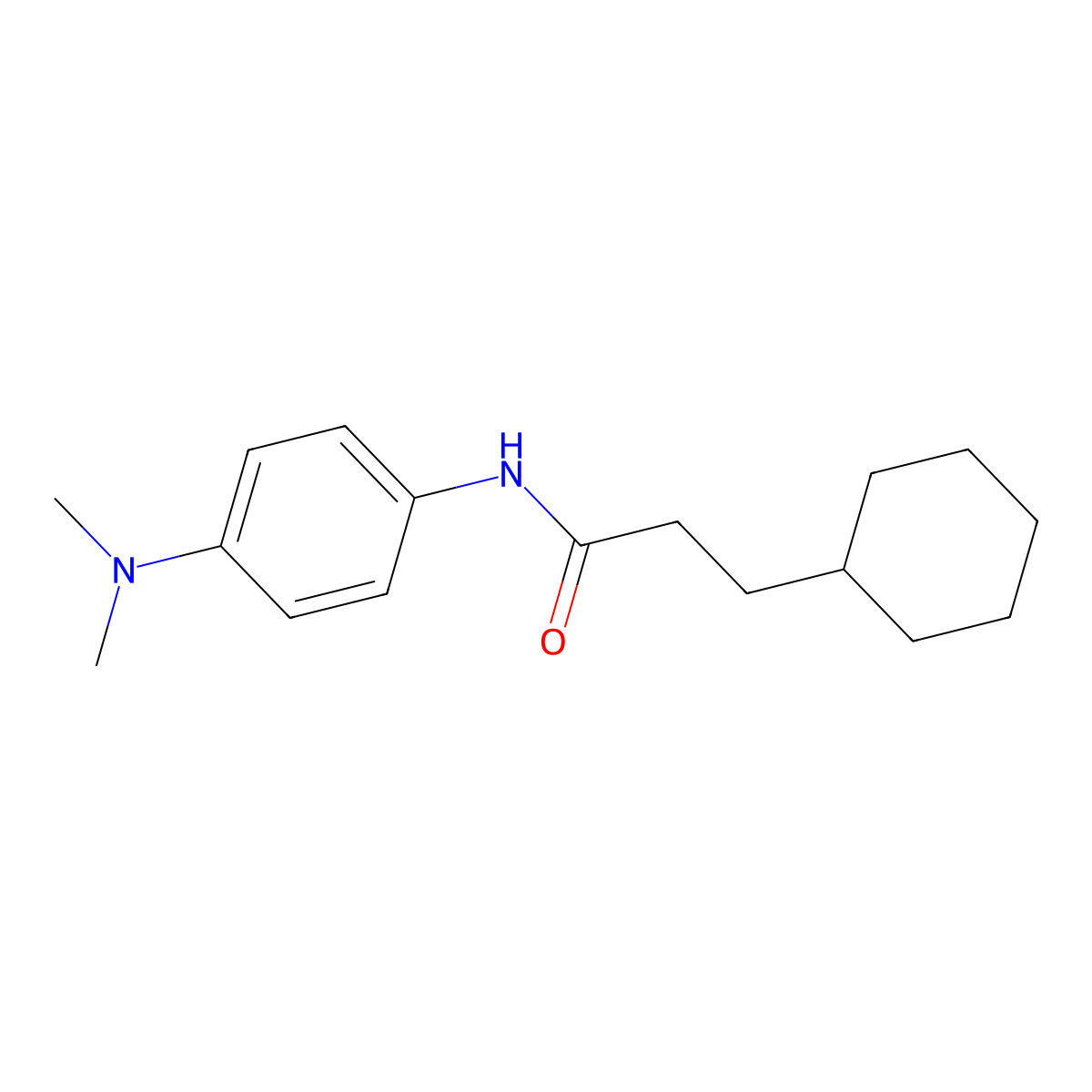 3-cyclohexyl-N-[4-(dimethylamino)phenyl]propanamide molecular structure, CAS 6114-05-2