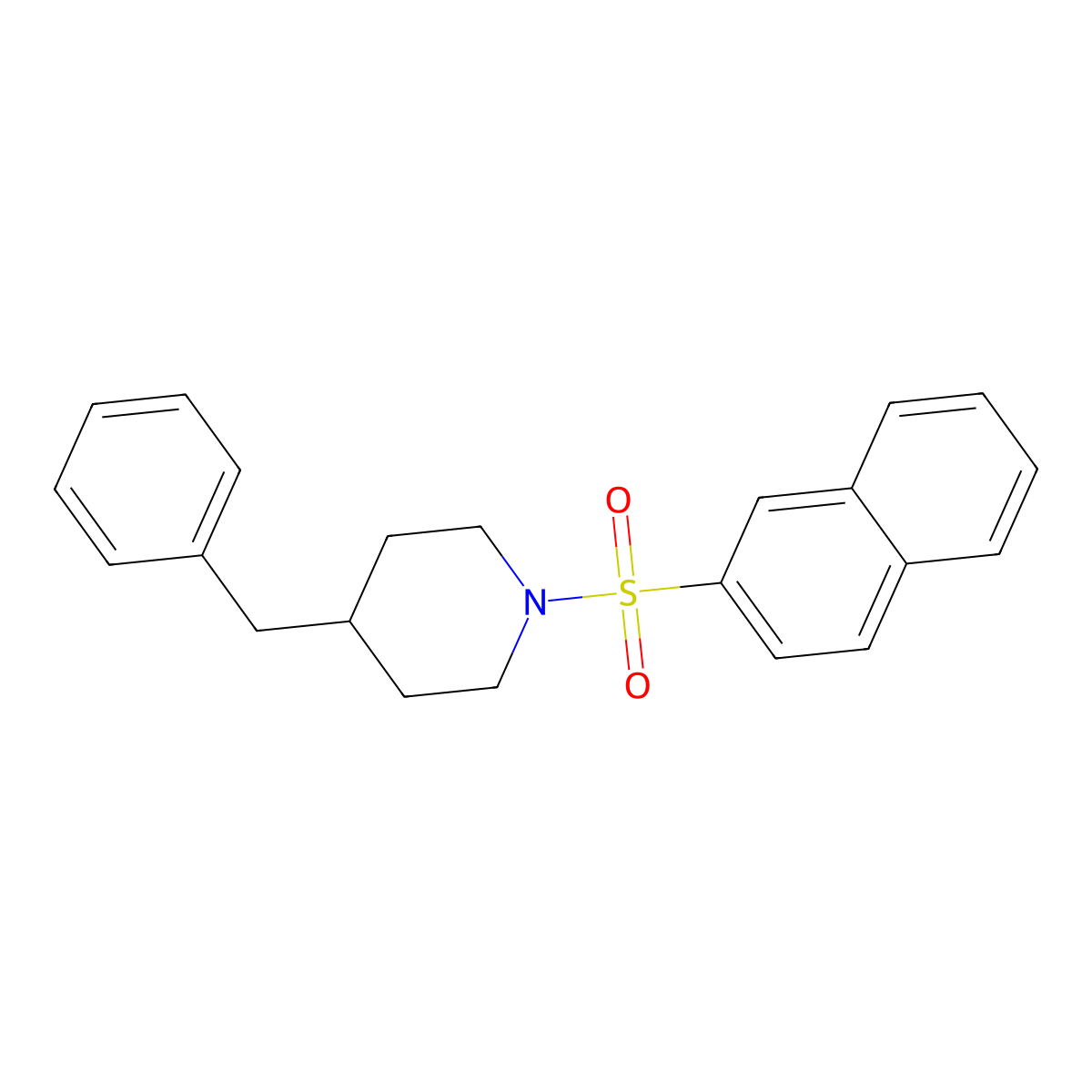 4-Benzyl-1-naphthalen-2-ylsulfonylpiperidine molecular structure, CAS 6114-47-2