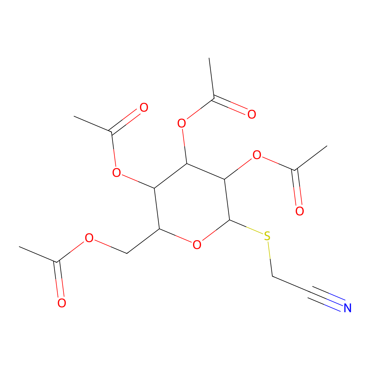 Cyanomethyl 2,3,4,6-tetra-O-acetyl-1-thio-beta-D-galactopyranoside molecular structure, CAS 61145-33-3
