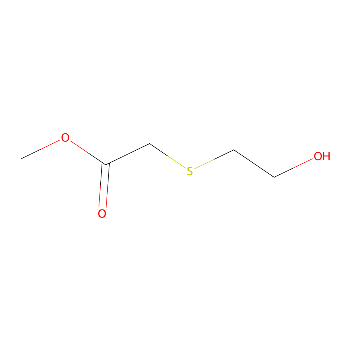Methyl 2-((2-hydroxyethyl)sulfanyl)acetate molecular structure, CAS 61146-95-0