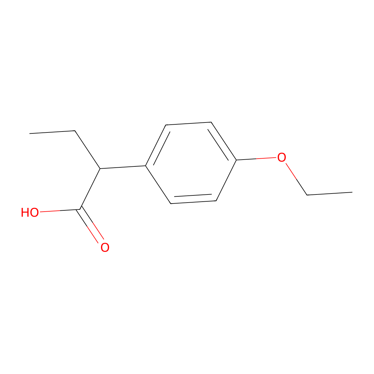 2-(4-Ethoxyphenyl)butanoic acid molecular structure, CAS 61147-35-1